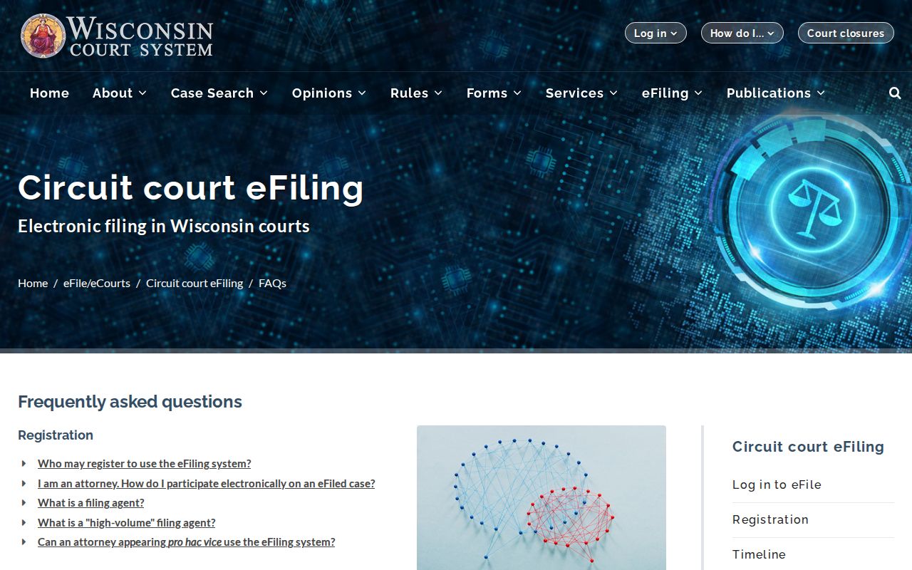 Calumet County court record public and party eFiling access