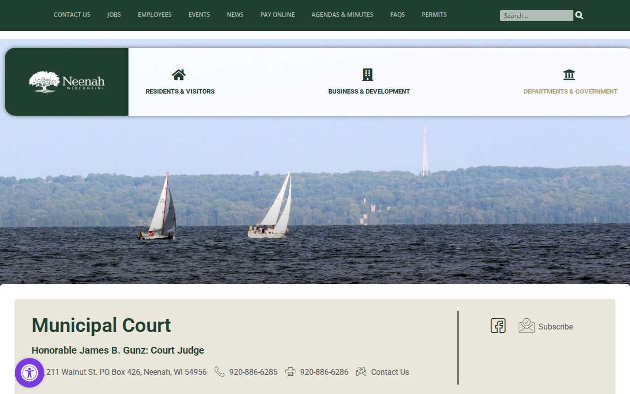 Menasha court docket joint Menasha municipal court information